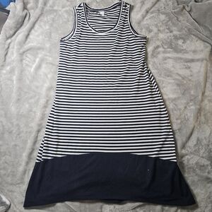 Time and Tru Women’s Navy & White Striped Tank Dress XXL